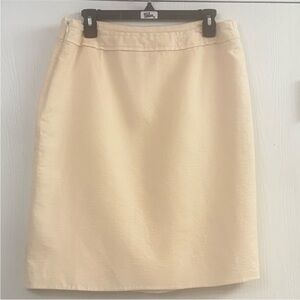 Akris Cream Cashmere Pencil Skirt Sz 10